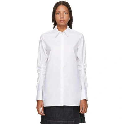 Carven White Vented Shirt In 037 White