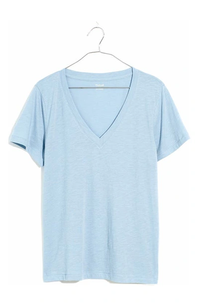 Madewell Whisper Cotton V-neck T-shirt In Terrace Blue