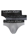 Calvin Klein 3-pack Hip Briefs In Black/ Grey Multi
