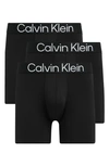 Calvin Klein Bold Logo 3-pack Boxer Briefs In Black
