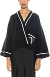 Alexia Admor Gabbi Cardigan In Black/ White