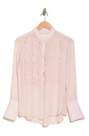 Twp Kimmie Long Sleeve Silk Button-up Shirt In Blush