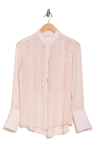 Twp Kimmie Long Sleeve Silk Button-up Shirt In Blush