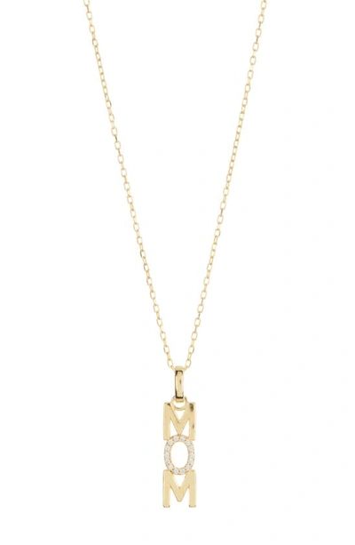 Argento Vivo Sterling Silver Mom Vertical Pendant Necklace In Gold