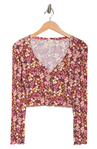 Billabong Falling In Love Floral Top In Deep Sienna