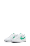 Nike Kids' Court Borough Low Top Sneaker In White/ Green/ Grey