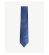 Charvet Silk Square Pattern Tie In Navy