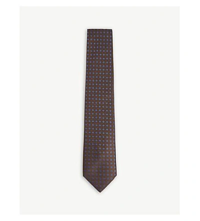 Charvet Silk Square Pattern Tie In Brown