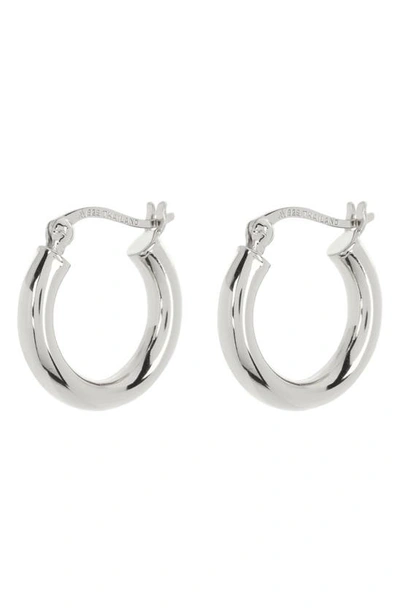 Argento Vivo Sterling Silver Small Tube Hoop Earrings In Silver