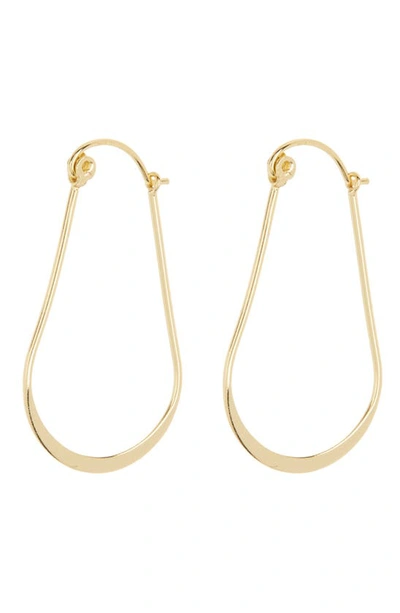 Argento Vivo Sterling Silver Oval Graduated Hoop Earrings In Gold