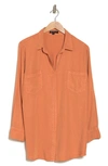 Velvet Heart Riley Long Sleeve Tencel® Lyocell Button-up Shirt In Terracotta