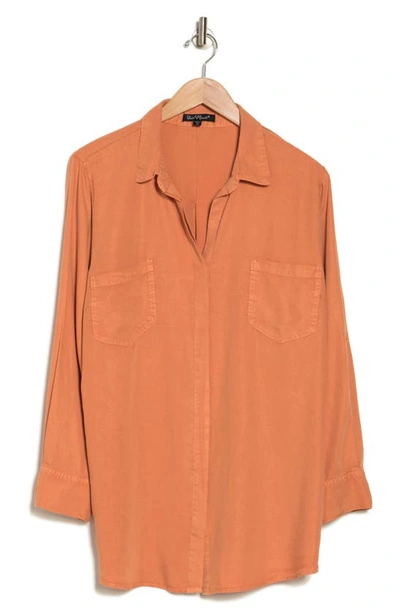 Velvet Heart Riley Long Sleeve Tencel® Lyocell Button-up Shirt In Terracotta