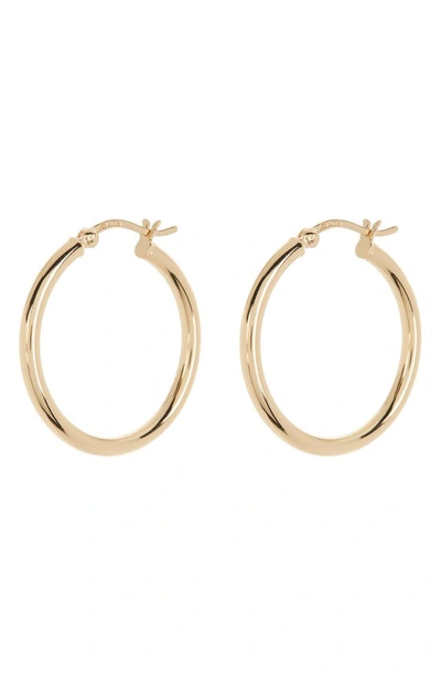 Argento Vivo Sterling Silver Medium Tube Hoop Earrings In Gold