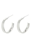 Argento Vivo Sterling Silver Medium Hoop Earrings In Metallic