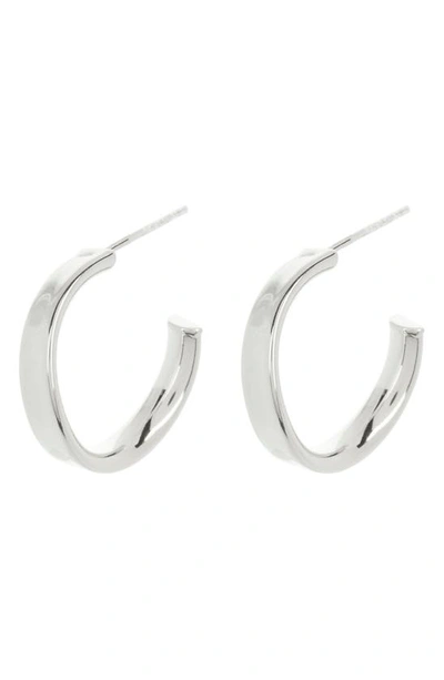 Argento Vivo Sterling Silver Medium Hoop Earrings In Metallic