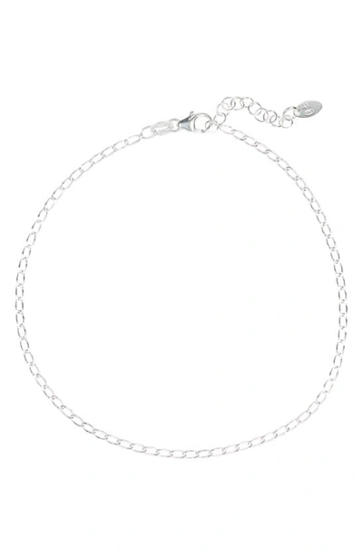 Argento Vivo Sterling Silver Cheval Sterling Silver Chain Anklet