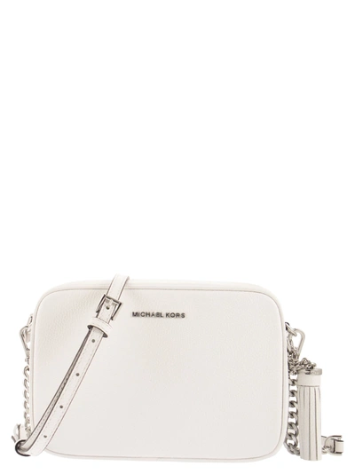 Michael Kors Ginny Leather Crossbody Bag In White