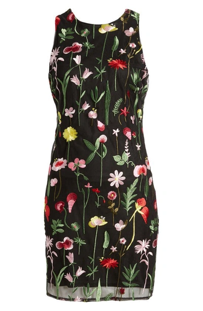 Sam Edelman Embroidered Sleeveless Sheath Dress In Black