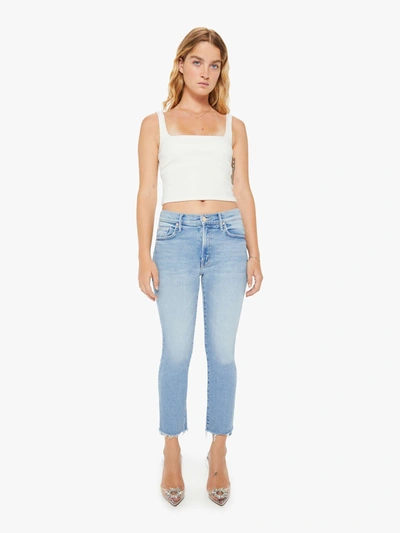 Mother Petites The Lil' Insider Crop Step Fray Limited Edition Jeans In Blue - Size 32
