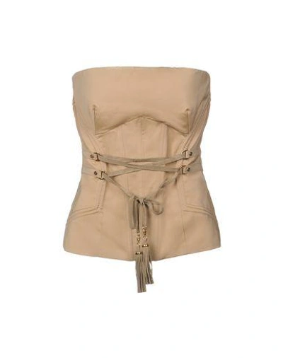 Elisabetta Franchi Tube Top In Beige