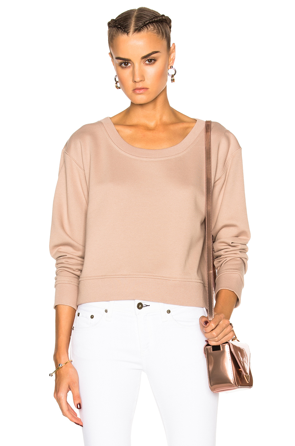 Alexander Wang T Scoop Neck Sweatshirt In Sandstone | ModeSens