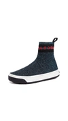 Marc Jacobs Dart Sock Knit Sneaker In Blue Red
