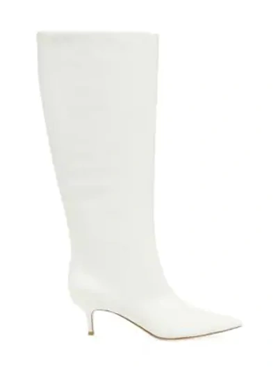Gianvito Rossi Point Toe Knee-high Boots In White