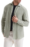 Reiss Ruban Linen Button-up Shirt In Sage