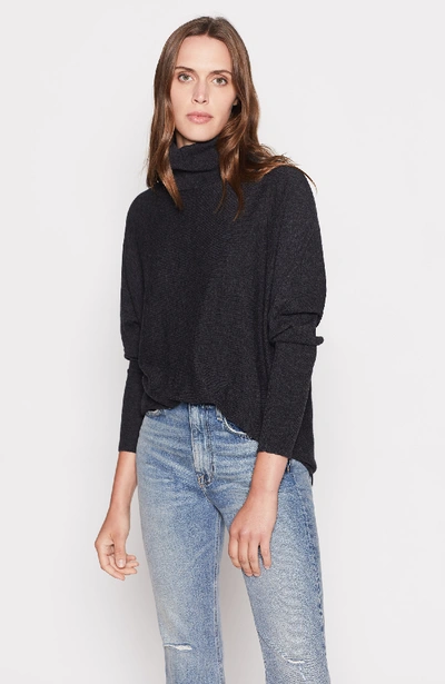 Joie Aydin Oversized Wool & Cashmere Turtleneck Sweater In Heather Charcoa