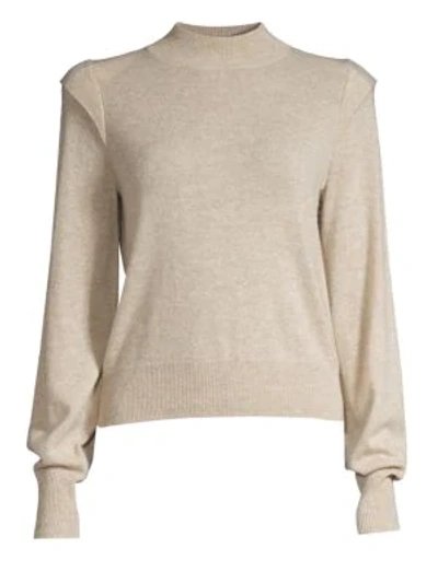 Joie Atilla Wool & Cashmere Turtleneck Sweater In Heather Oatmeal