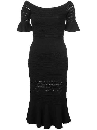 Alexis Sheira Off-the-shoulder Midi Dress In Black