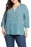 Nydj Pintuck Back Yoke Top In Blue Vista