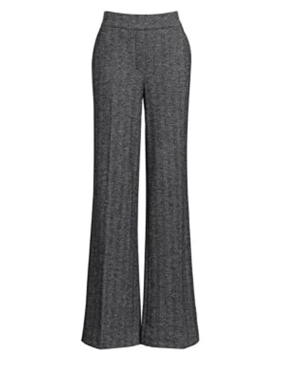 Theory Talbert Herringbone Wool-blend Straight-leg Pants In Navy Multi