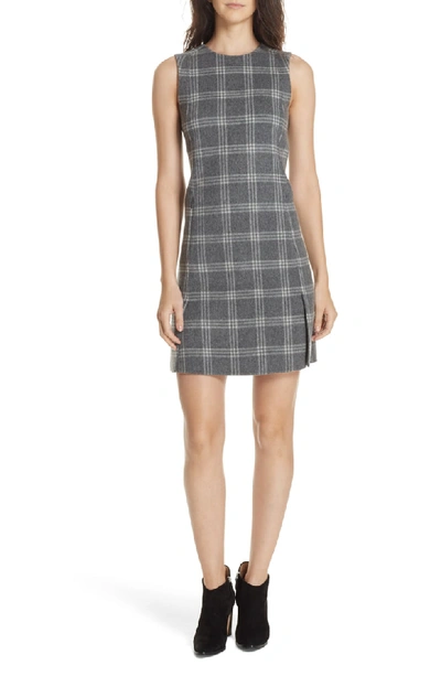 Theory Westport Plaid Wool Cashmere Shift Dress In Charcoal Melange Multi ModeSens