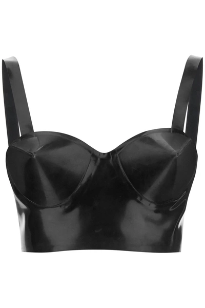 Maison Margiela Latex Top With Bullet Cups In Black