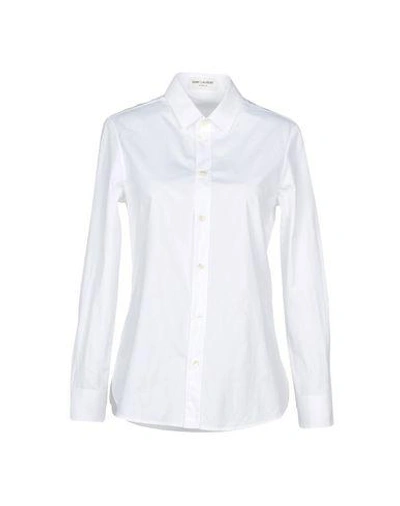 Saint Laurent Solid Color Shirts & Blouses In White