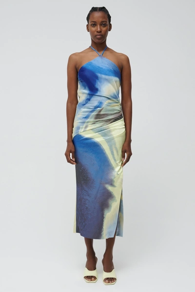 Jonathan Simkhai Hansel Gown In Marina Blue Print