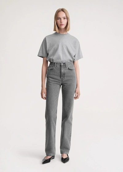 Totême Classic Cut Denim Full Length Mid Grey In Gray