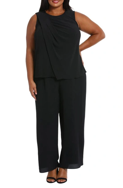 London Times Popover Sleeveless Jumpsuit In Black