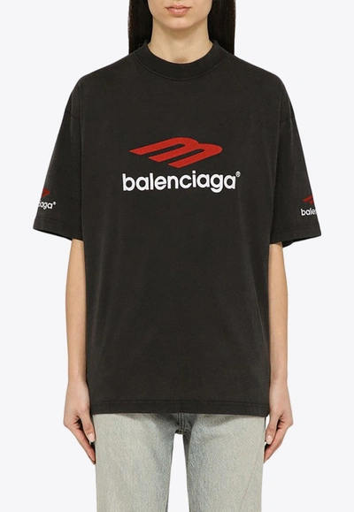 Balenciaga 3b Sports Icon Short-sleeved T-shirt In Black