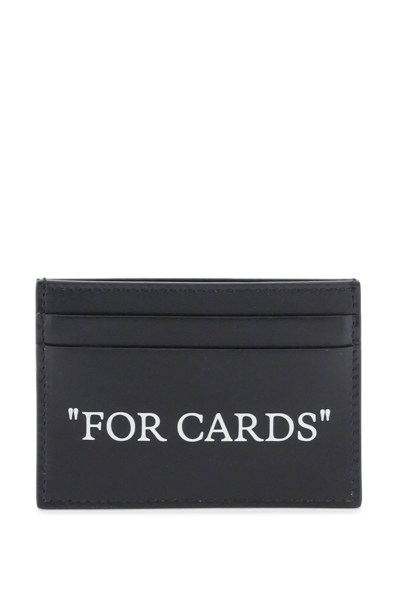 Off-white Off White Bookish Card Holder With Lettering In Black