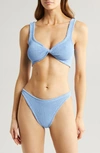 Hunza G Juno Crinkle Twist Two-piece Swimsuit In Cornflower