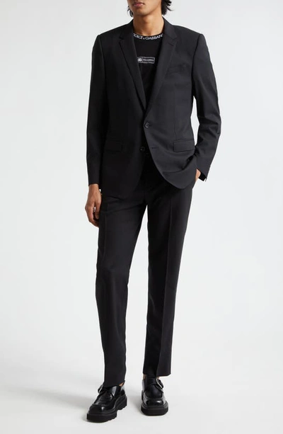 Dolce & Gabbana Martini Fit Stretch Wool Suit In Black