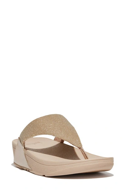 Fitflop Lulu Shimmerlux Flip Flop In Latte Beige