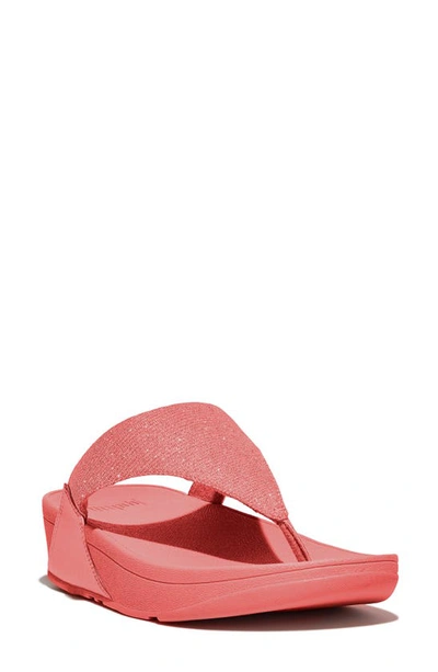 Fitflop Lulu Shimmerlux Flip Flop In Rosy Coral