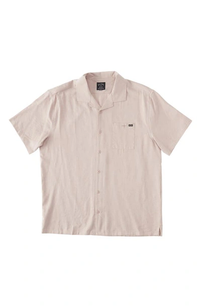 Billabong Vacay Hemp & Organic Cotton Camp Shirt In Dusty Lilac