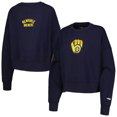 Pro Standard Navy Milwaukee Brewers Painted Sky Pullover Sweatshirt