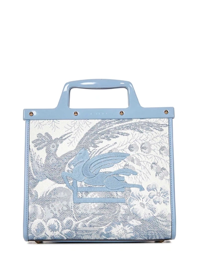 Etro Medium Love Trotter Tote Bag In Azzurro