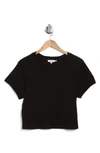 Good American Thermal Raglan Sleeve Crop T-shirt In Black001
