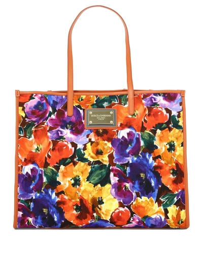 Dolce & Gabbana Tote Bag With Floral Print In Multi